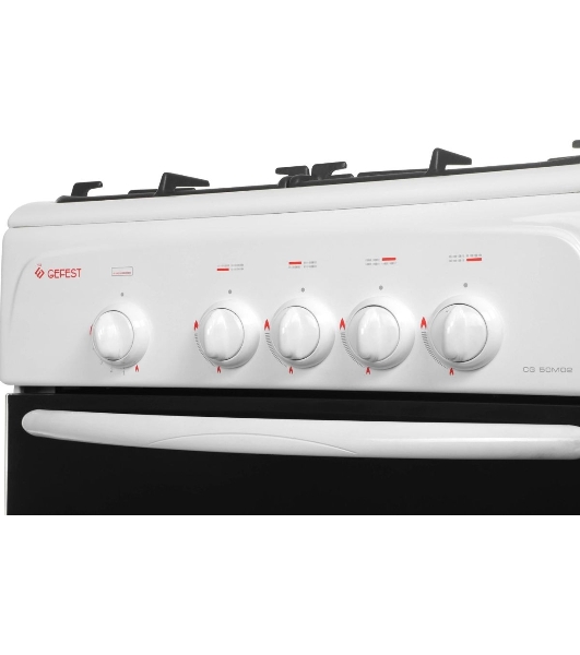 Плита газовая Gefest CG 50М02 К73 белый, конфорок 4 шт, духовка 42 л, 50 см x 85 см x 53 см