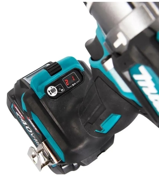 Дрель-шуруповерт Makita HP001GD201, 40 В, 2,5 Ач, 140 Нм, бесщеточный, ударный