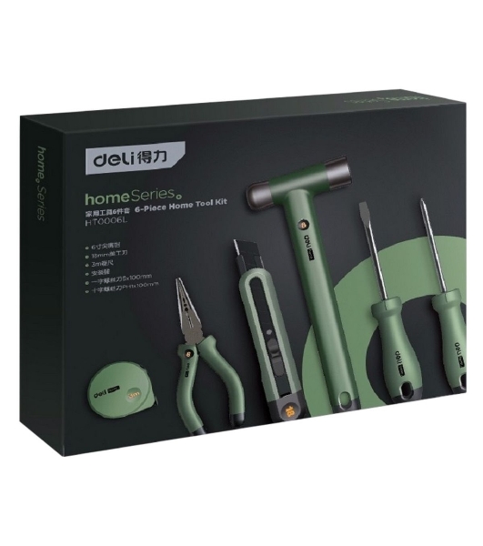Набор ручного инструмента ';Home Series Green'; Deli HT0006L 6 предметов