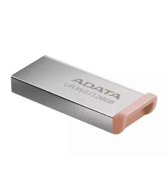 Флешка USB ADATA UR350 (UR350-128G-RSR/BG), 128Gb, USB 3.2, R/W 100/15, серебристый/коричневый