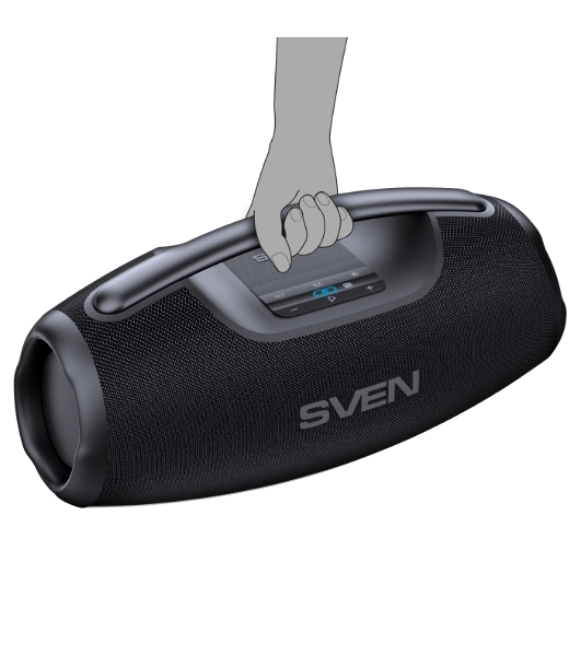 Портативная акустическая система SVEN PS-990, черный, 2.0, 2x90 Вт (RMS), IPx7, TWS, Bluetooth, USB, аккумулятор