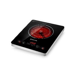 Плита настольная электрическая BRAYER BR2810 черный, 2 кВт, ТЭН, конфорки - 1, стеклокерамика, сенсор