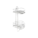 Полка угловая двухъярусная Рыжий кот Vento Plus 23*23*41,5 см хром (310848), фото2