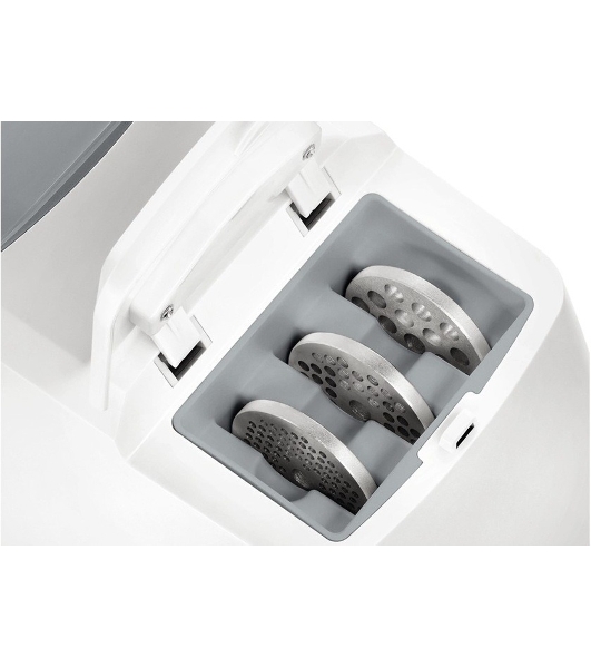 Мясорубка электрическая Bosch MFW 66020 белый/серый, 1800 Вт, 3.0 кг/мин, реверс, защита от перегрузки, насадки - 5