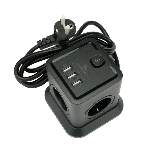 Сетевой фильтр Cablexpert Tower TWR-4-U3-B-2, 4 р, 10А, 3xUSB, 3.1А, 2 м, ур.защиты 2+, черный, коробка, фото3