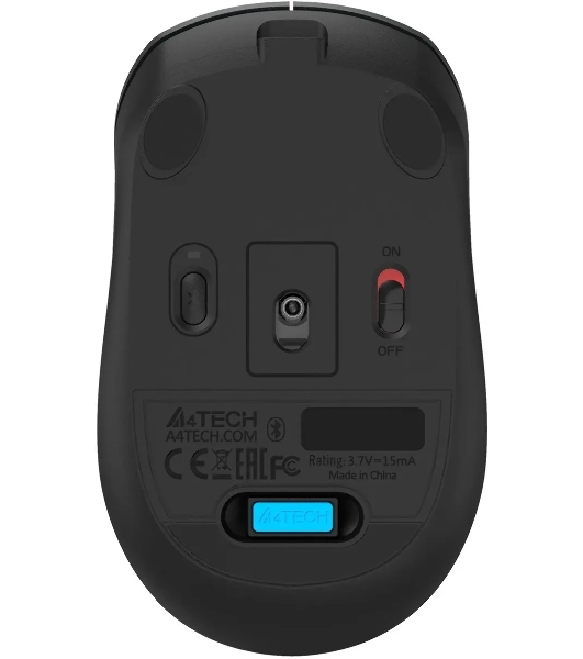 Мышь беспроводная A4Tech Fstyler FB26CS Air2 серый/черный, 2000 dpi, радиоканал, Bluetooth, USB, кнопки - 4