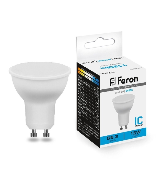 Лампа светодиодная Feron LB-960 LED 13вт 230в GU10 дневной