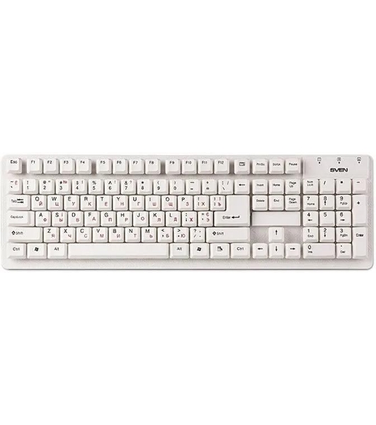 Клавиатура проводная SVEN Standard 301 USB белая