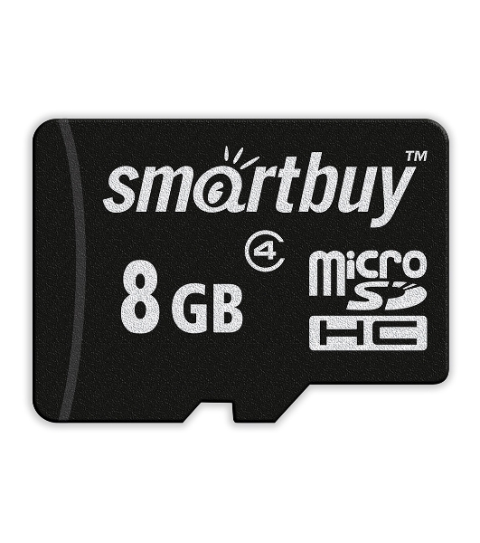 Флеш карта microSD 8Gb, Smartbuy microSDHC Class 4 (SD адаптер)