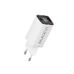 Сетевое зарядное устройство Maxvi A402PD LED 33W, 1xUSB-A, 1xUSB-C, белый, фото 1