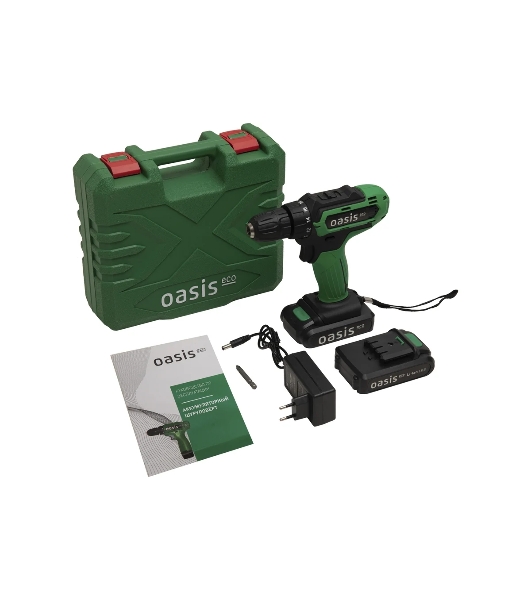 Дрель-шуруповерт Oasis AS-18V Eco (J) 201, 18 В, 1,5 Ач, 30 Нм, щеточный