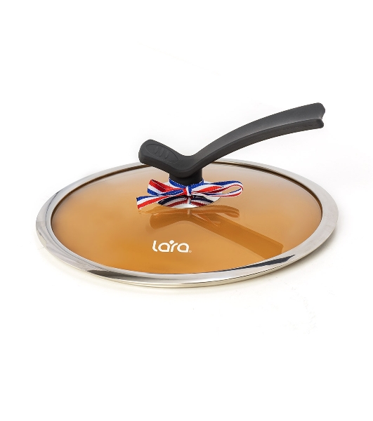 Сотейник Lara LR02-234 серия Orlean 28 см, 4.5 л, мрамор, Bronze, капсульное индукционное дно, крышка