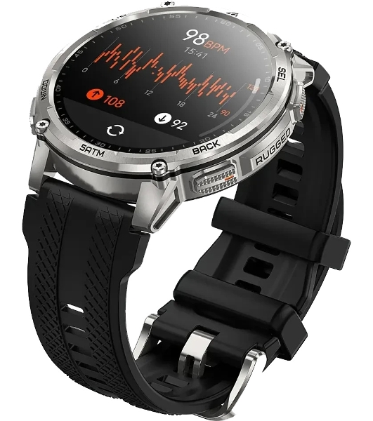 Умные часы KOSPET Tank T4C, 1.5' AMOLED, Bluetooth, IP69K, серебристый