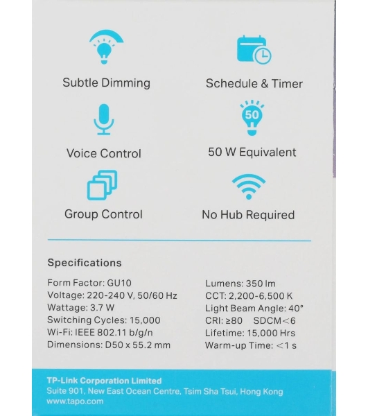 Умная многоцветная Wi-Fi спот-лампа TP-Link Tapo L630