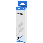 Кабель Maxvi MC-02 white USB-A - Type-C ток макс. нагрузки 2А, макс. напряжение 5V, длина кабеля 1м, материал PVC, белый, фото2