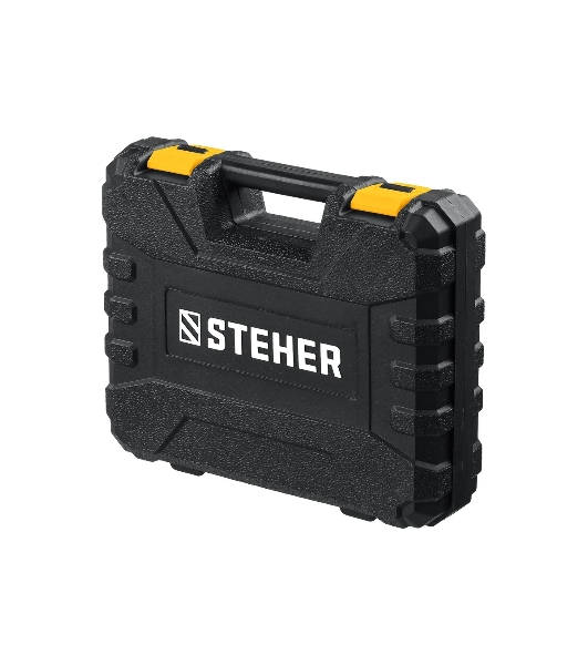 Дрель-шуруповерт STEHER CD-200-1, 20 В, 2 Ач, 45 Нм, бесщеточный