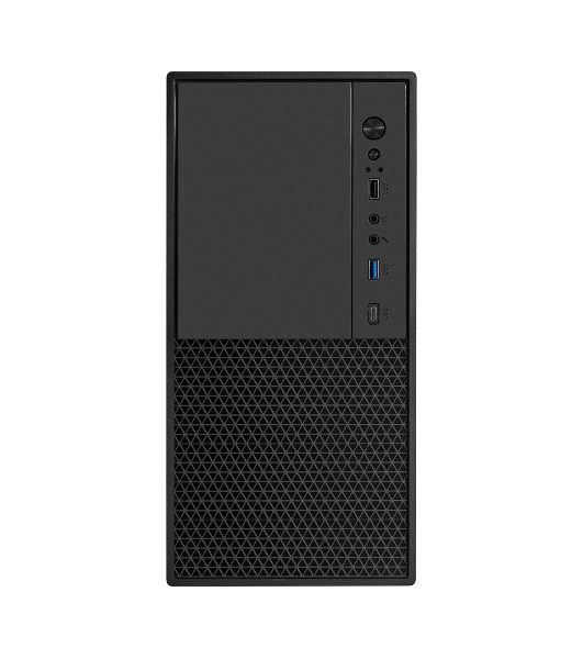 Компьютерный корпус Minitower ExeGate BAA-308MUC-UNS450 (mATX, БП UNS450 с вент. 12см, 1хUSB+1хUSB 3.0+1хTypeC, HD Audio, черный)