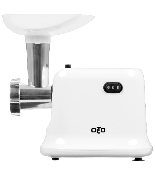 Мясорубка электрическая OLTO HM-080 белый, 1800 Вт, 1.5 кг/мин, реверс, защита от перегрузки, насадки - 4