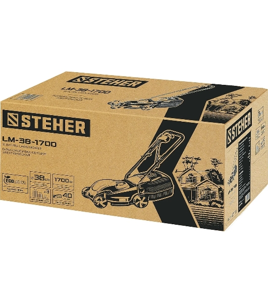 Газонокосилка электрическая STEHER LM-38-1700, от сети, 1700 Вт