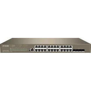 Коммутатор управляемый PoE IP-COM G5328XP-24-410W L3, 26 портов, 24x1 Гбит/с, SFP+ 4x10 Гбит/с