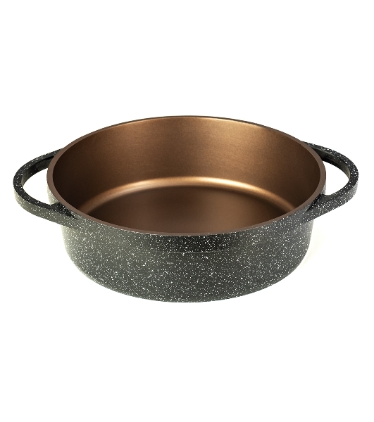 Сотейник Lara LR02-234 серия Orlean 28 см, 4.5 л, мрамор, Bronze, капсульное индукционное дно, крышка