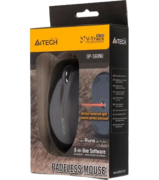 Мышь проводная A4Tech OP-560NU черный, 1200 dpi, USB, кнопки - 3