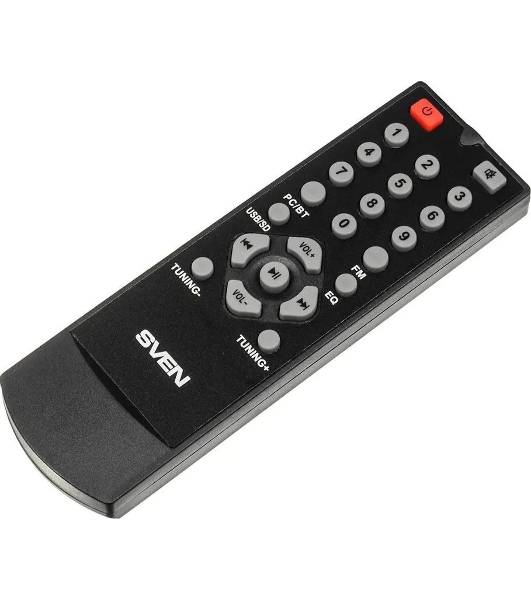 Колонки SVEN AC MS -304, черный Акустическая система, беспроводная передача сигнала по Bluetooth, суммарная мощность (RMS), Вт - 40, выходная мощность (RMS), Вт - сабвуфер: 20, сателлиты: 20 (2 х10), частотный диапазон, Гц - сабвуфер: 40 – 150, сателлиты: 150 – 20 000, размеры динамиков, мм - сабвуфер: O 128, воспроизведение с USB flash и SD card памяти, встроенное FM-радио, LED-дисплей, пульт ДУ, материал корпуса сабвуфера и сателлитов – дерево (MDF).