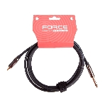 Кабель аудио FORCE FLC-09/21/4' TS Jack - RCA, высококачественный моно, используется для подключения студийных мониторов к аудио интерфейсам, диаметр 6 мм, металлические корпуса, позолоченные разъемы, длина 2 м, фото 1