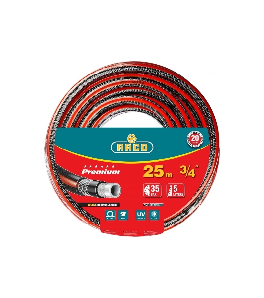 Шланг RACO PREMIUM 40300-3/4-25_z01 поливочный, 35атм., армированный, 5-ти слойный, 3/4'х25м