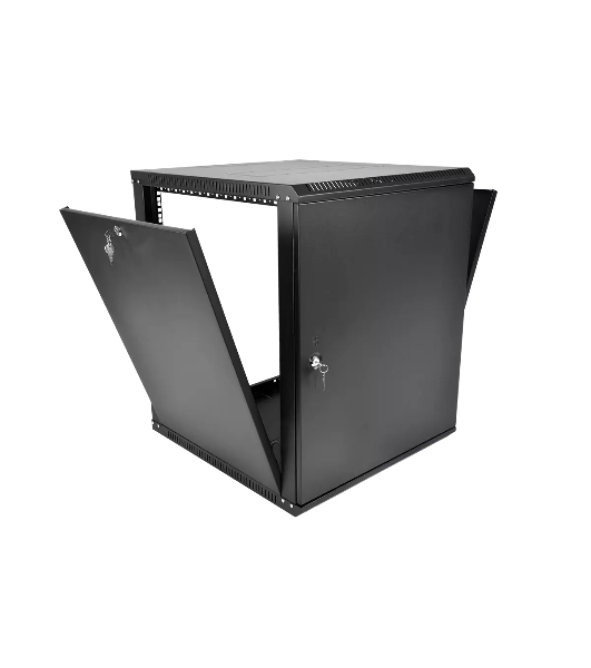 Шкаф телекоммуникационный настенный разборный ЦМО ЭКОНОМ 12U (600 x 520) дверь металл, черный (ШРН-Э-12.500.1-9005)