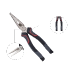 Плоскогубцы удлиненные Deli DL0104 200 мм, Cr-V, эксцентриковый шарнир, антикоррозийное покрытие, трехкомпонентная прорезиненная рукоять, фото7