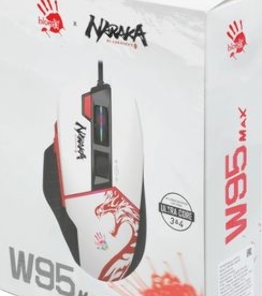 Мышь проводная A4Tech Bloody W95 Max Naraka белый/рисунок, оптическая, 12000 dpi, USB, кнопки - 6