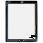 Сенсорное стекло (тачскрин) для iPad 2 (A1395, A1396, A1397), черное с кнопкой OEM, фото2