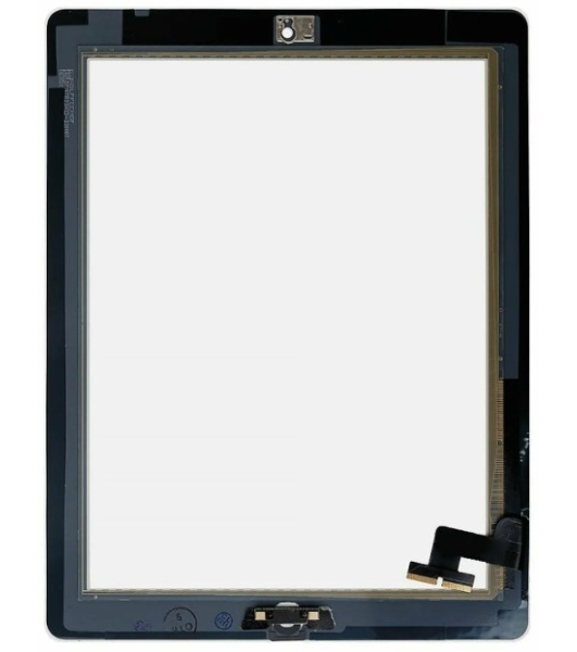 Сенсорное стекло (тачскрин) для iPad 2 (A1395, A1396, A1397), черное с кнопкой OEM