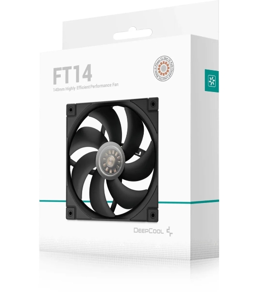 Вентилятор для корпуса DEEPCOOL FT14 черный, 140 мм, 1650 об/мин, 25.1 дБ, 4 pin