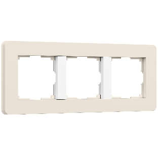 Рамка на 3 поста WERKEL Split (айвори/белый, soft-touch) W0033066