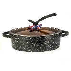Сотейник Lara LR02-234 серия Orlean 28 см, 4.5 л, мрамор, Bronze, капсульное индукционное дно, крышка, фото 1