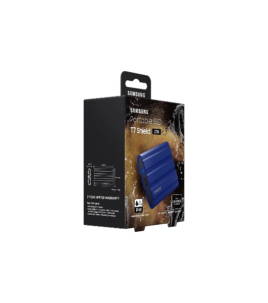 Внешний SSD Samsung T7 Shield, 1TB, USB 3.2 Gen 2 Type-C, R/W 1050/1000, синий