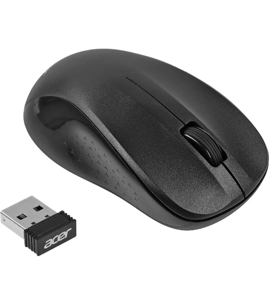 Мышь беспроводная Acer OMR302 черный, 1200 dpi, радиоканал, USB, кнопки - 3