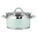 Кастрюля LARA LR02-545 MINT 26x14 см, 7,2 л, носик, индукционное дно, крышка с бортом, нержавеющая сталь, фото 1
