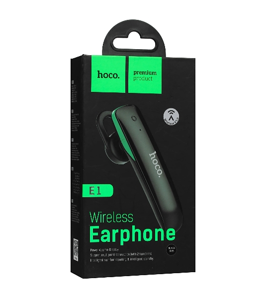 Моногарнитура Hoco E1 черный, внутриканальная (моно), Bluetooth, индикатор заряда, до 4 ч