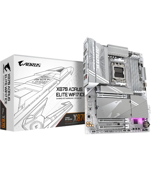 Материнская плата Gigabyte X870 A ELITE X ICE Socket AM5 AMD X870 4xDDR5 ATX AC`97 8ch(7.1) 2.5Gg RAID+HDMI
