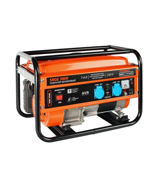 Электрогенератор бензиновый Patriot Max Power SRGE 3800, 3 кВт, 78 дБ, 43.6 кг