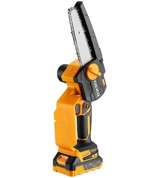 Пила цепная аккумуляторная DEKO DKCHS 20-6 PRO, 4' и 6', 20В, 2x2.2Ач, 2 шины и 2 цепи