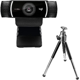 Веб-камера Logitech C922 Pro Stream 1920x1080, 30 кадр/с, USB Type-A, микрофон (2 шт, шумоподавление), автоматическая фокусировка, автоосвещение, универсальное крепление