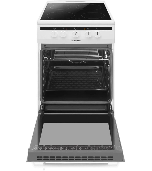 Плита электрическая Hansa FCCW54002 белый, конфорок 4 шт, духовка 68 л, 50 см x 85 см x 60 см