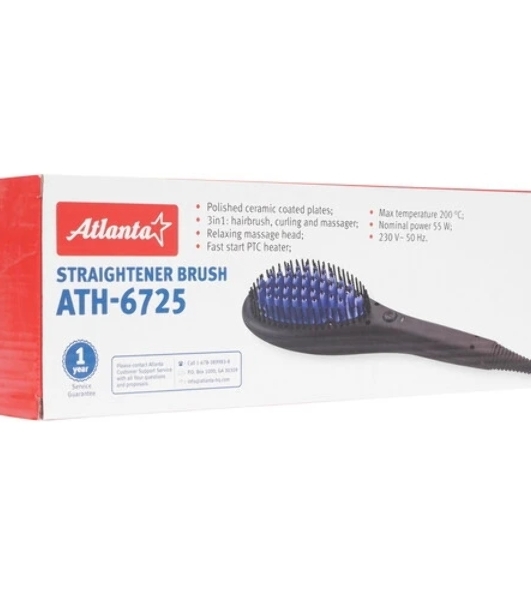 Расческа-выпрямитель для волос Atlanta ATH-6725 синий, 200 °C, 1 режим