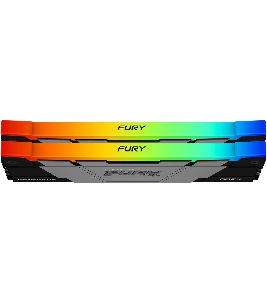 Оперативная память Kingston Fury Renegade, DDR4, 16Gb (2x8GB), 4600MHz, CL19, DIMM, с радиатором, RGB, черный/серебристый