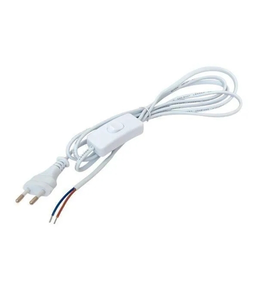 Шнур EKF ASB-610 для бра с выключателем 2м 2х0.5кв.мм
