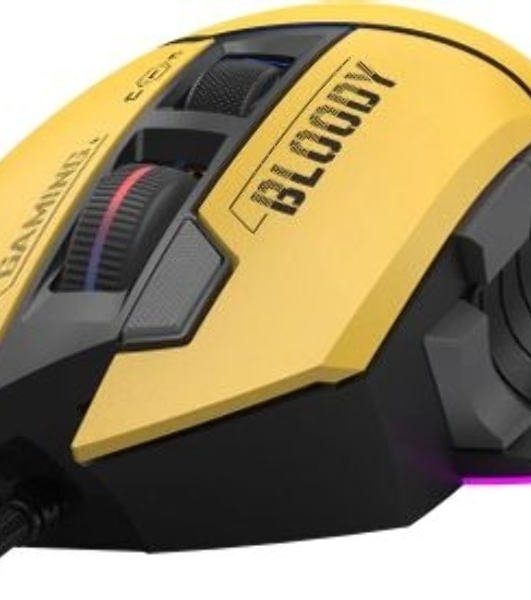 Мышь проводная A4Tech Bloody W95 Max Sports желтый/серый, 12000 dpi, USB, кнопки - 10